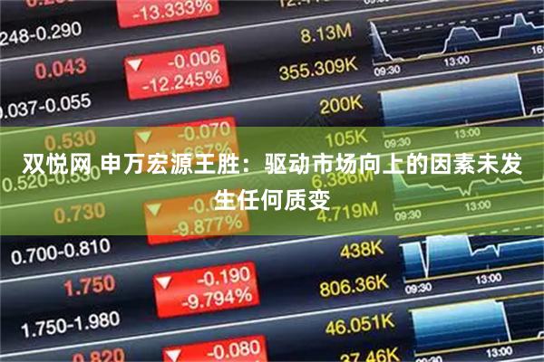 双悦网 申万宏源王胜：驱动市场向上的因素未发生任何质变
