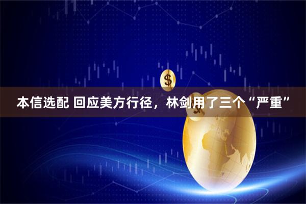 本信选配 回应美方行径，林剑用了三个“严重”